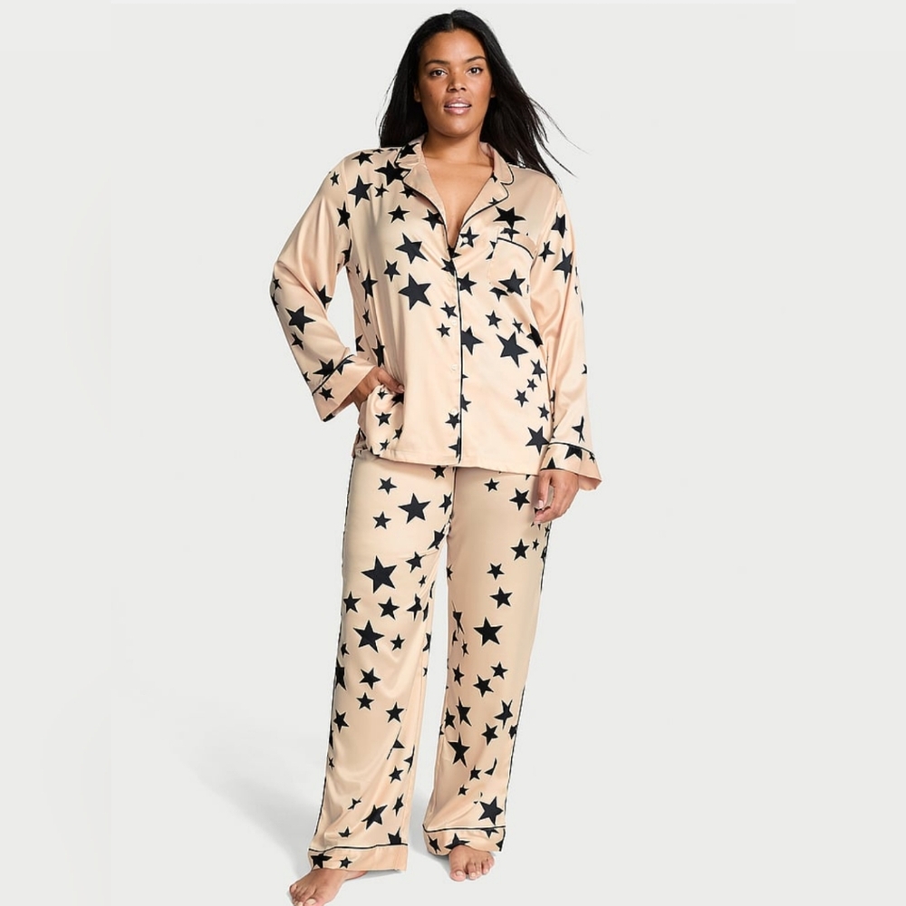 Victoria's Secret Cream and Black Pajama Set